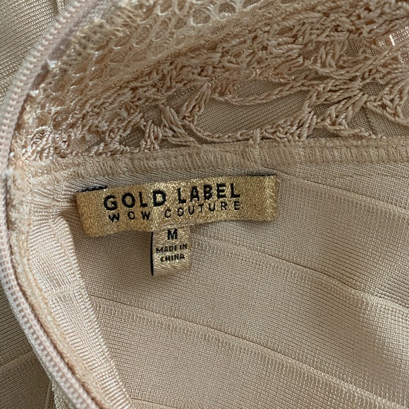 Gold Label couture beige bodycon cutout dress size Medium - Picture 5 of 10